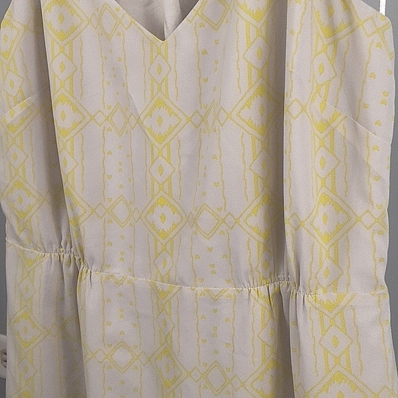 J. CREW Gray & Yellow Racerback Midi Side Slit Sheath Dress - Picture 4 of 12